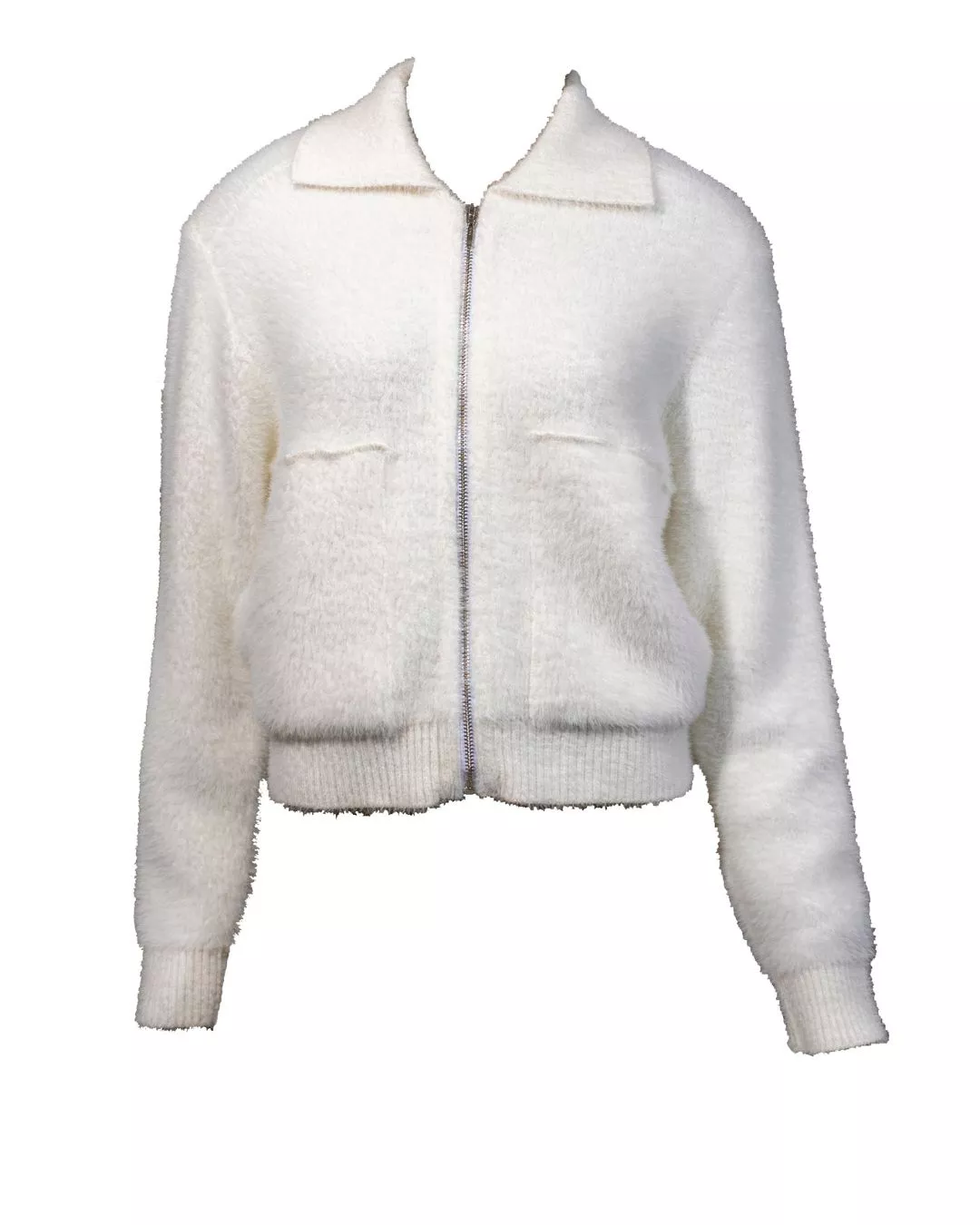 Casaco Met Off White - Maria Pavan