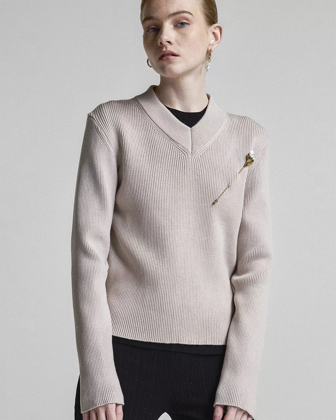 Blusa Pullover Devote Bege - Maria Pavan