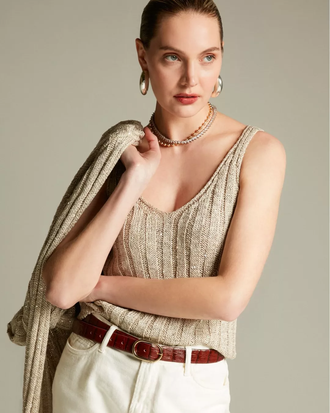 Blusa Tampere Bege- - Maria Pavan