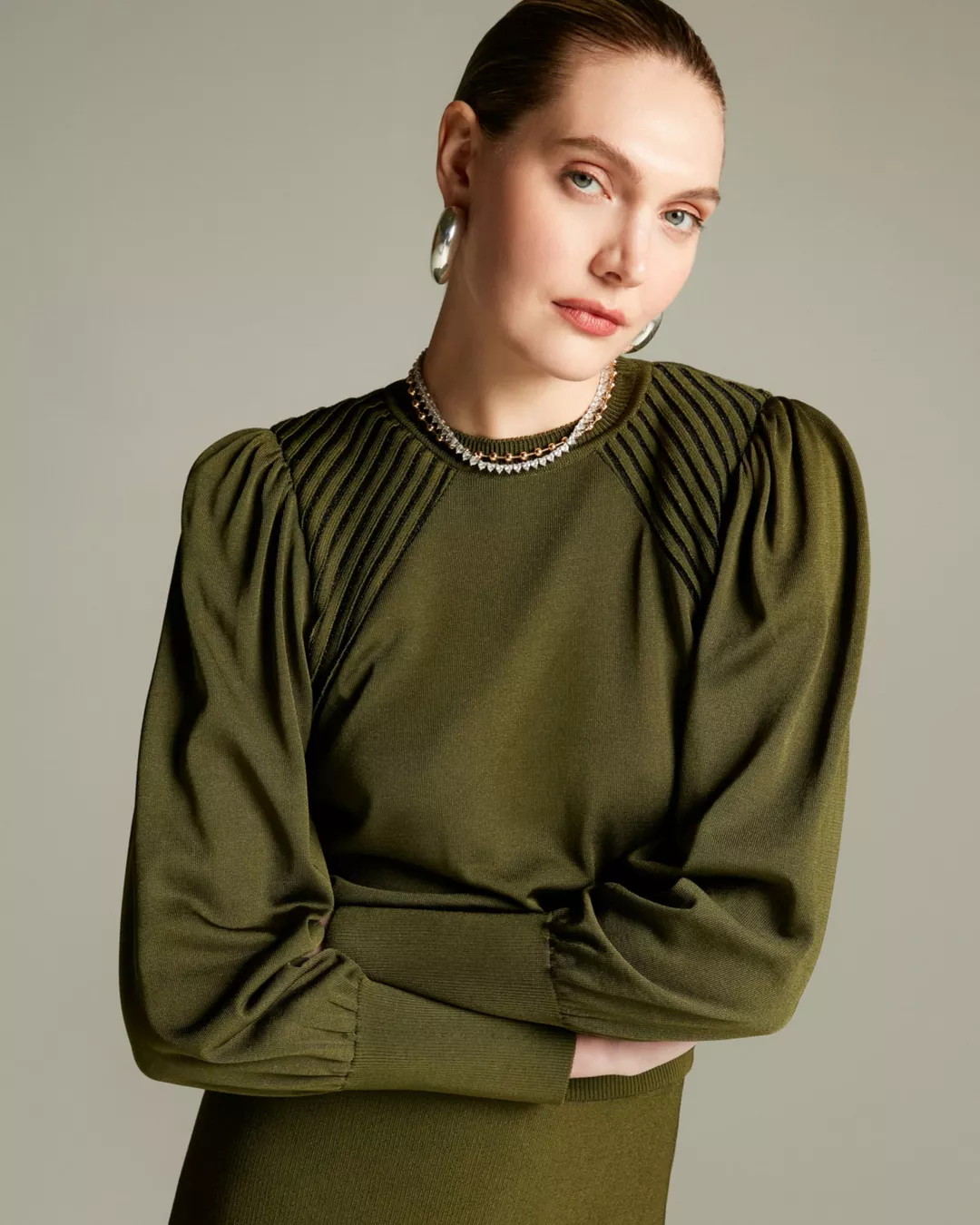 Blusa Moscou Verde Militar- - Maria Pavan