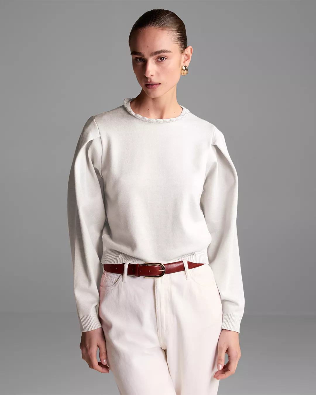 Blusa Gola Duda Crochet Off White - Maria Pavan