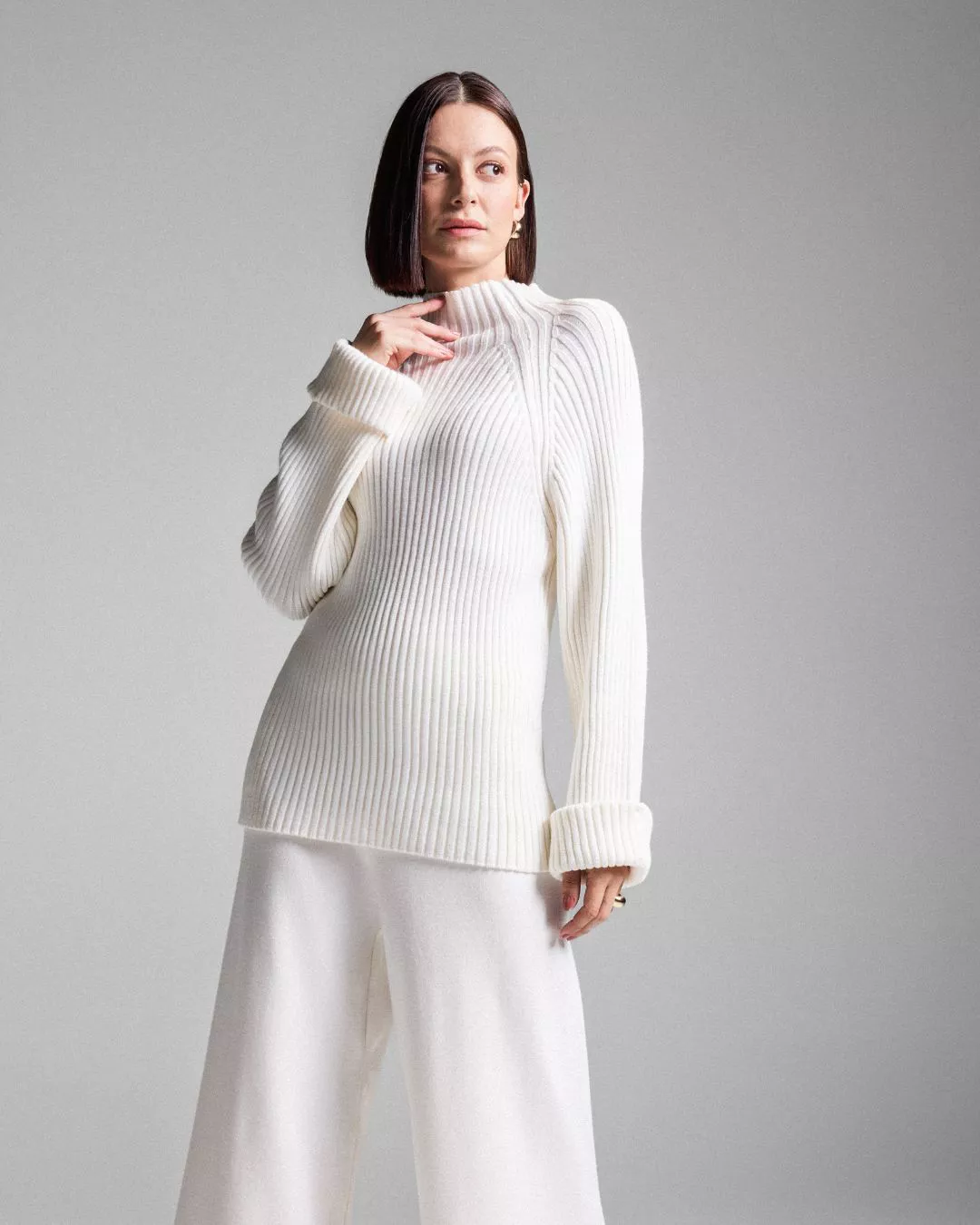 Blusa Pull Canelado Branco Natana De Leon - Maria Pavan