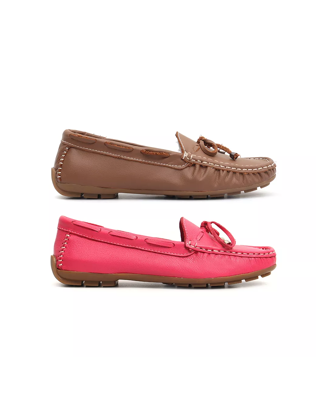 Kit 2 Mocassins Casual Feminino Em Couro Marr... - Malta Shoes
