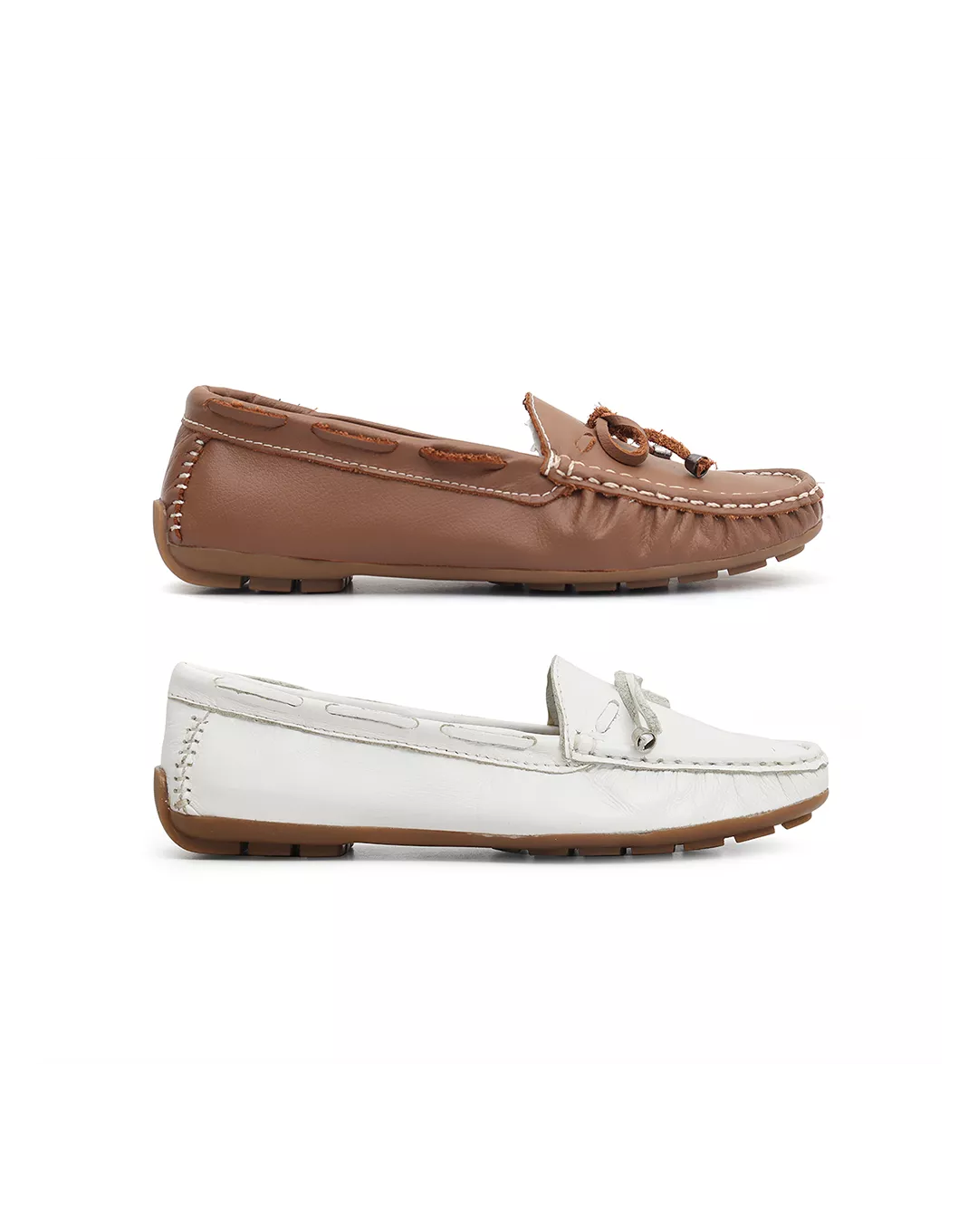 Kit 2 Mocassins Casual Feminino Em Couro Marr... - Malta Shoes