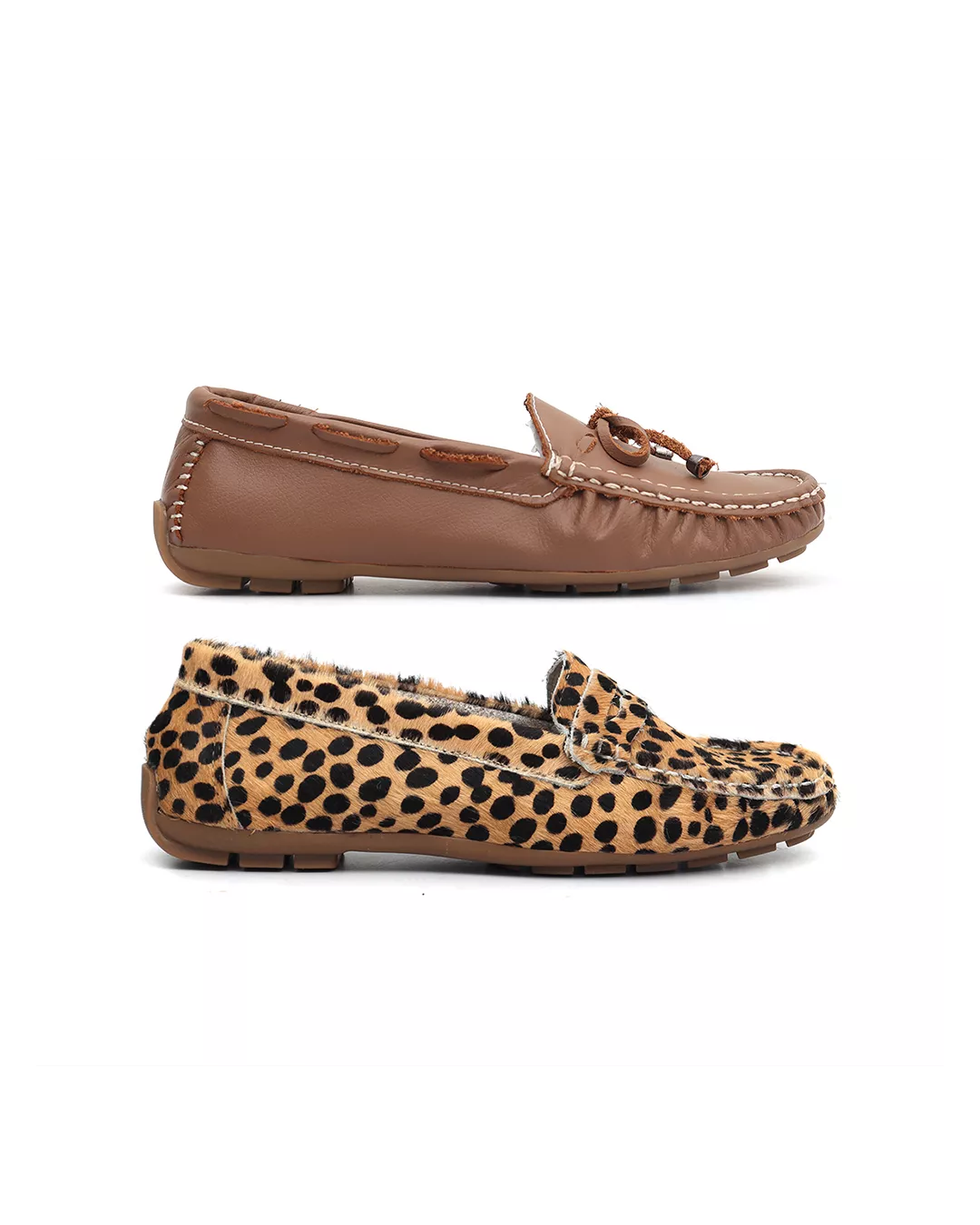 Kit 2 Mocassins Casual Feminino Em Couro Marr... - Malta Shoes