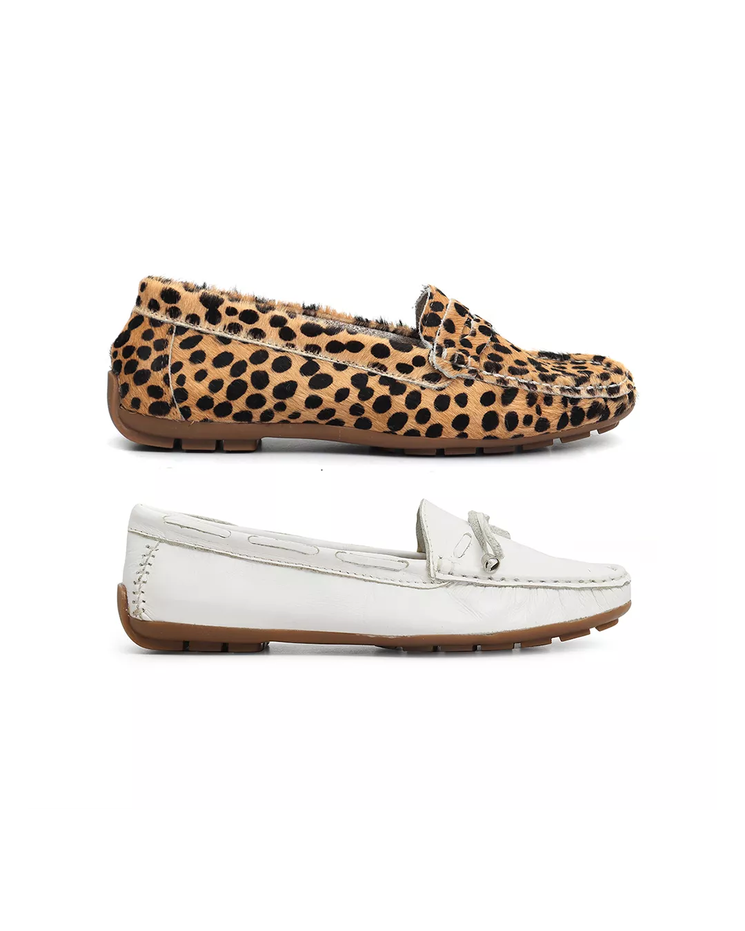 Kit 2 Mocassins Casual Feminino Em Couro Bran... - Malta Shoes