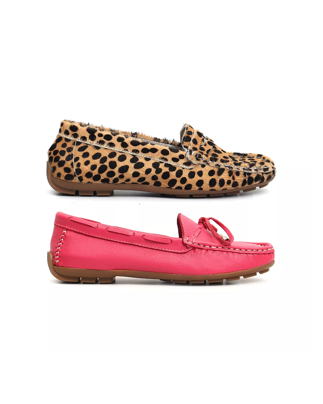 Kit 2 Mocassins Casual Feminino Em Couro Pink... - Malta Shoes