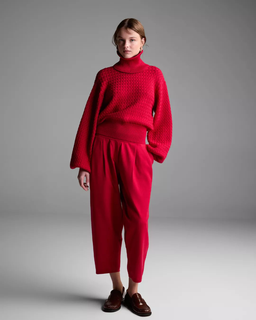 Calça Pregas Soho Vermelha - Maria Pavan