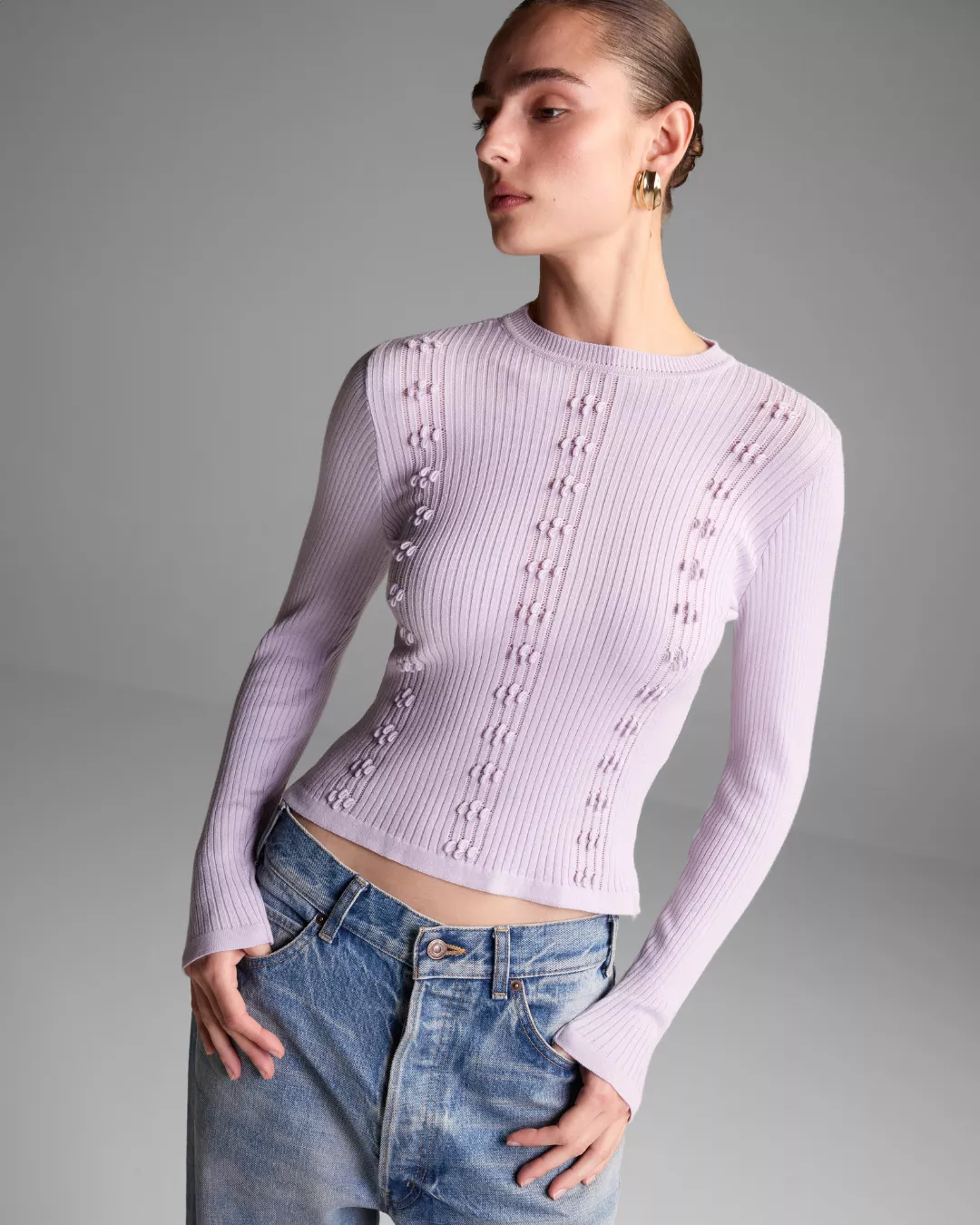 Blusa Manga Longa Aurora Lilás - Maria Pavan