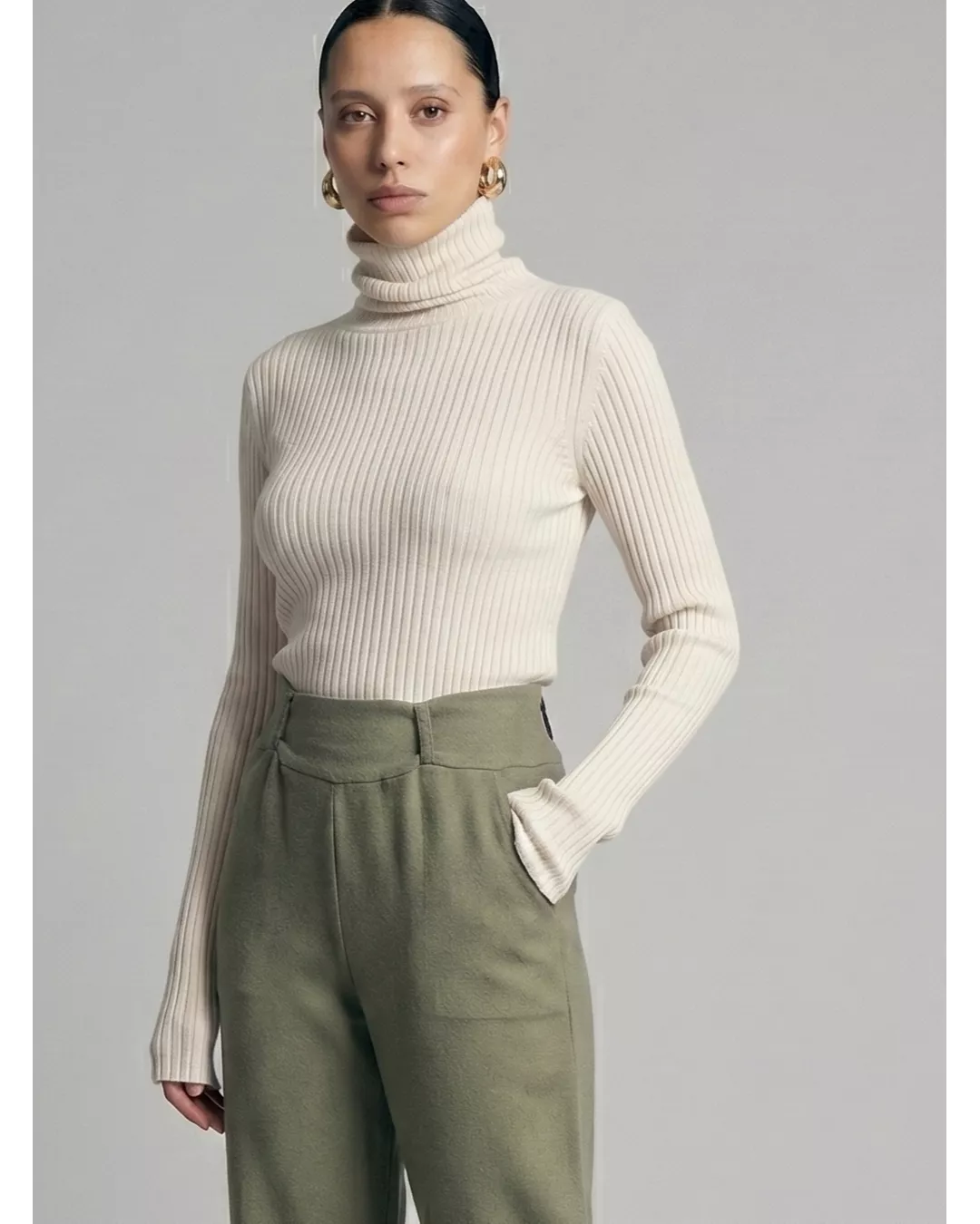 Blusa Basic Soul Canelada Branco Off White - Maria Pavan