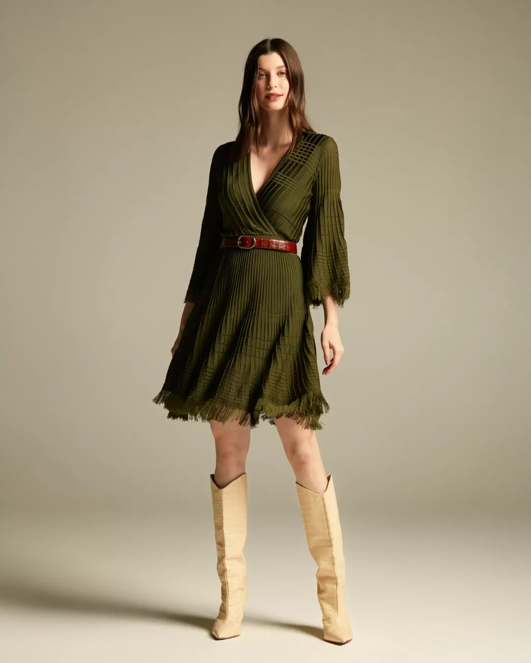 Vestido Odense Verde Oliva- - Maria Pavan