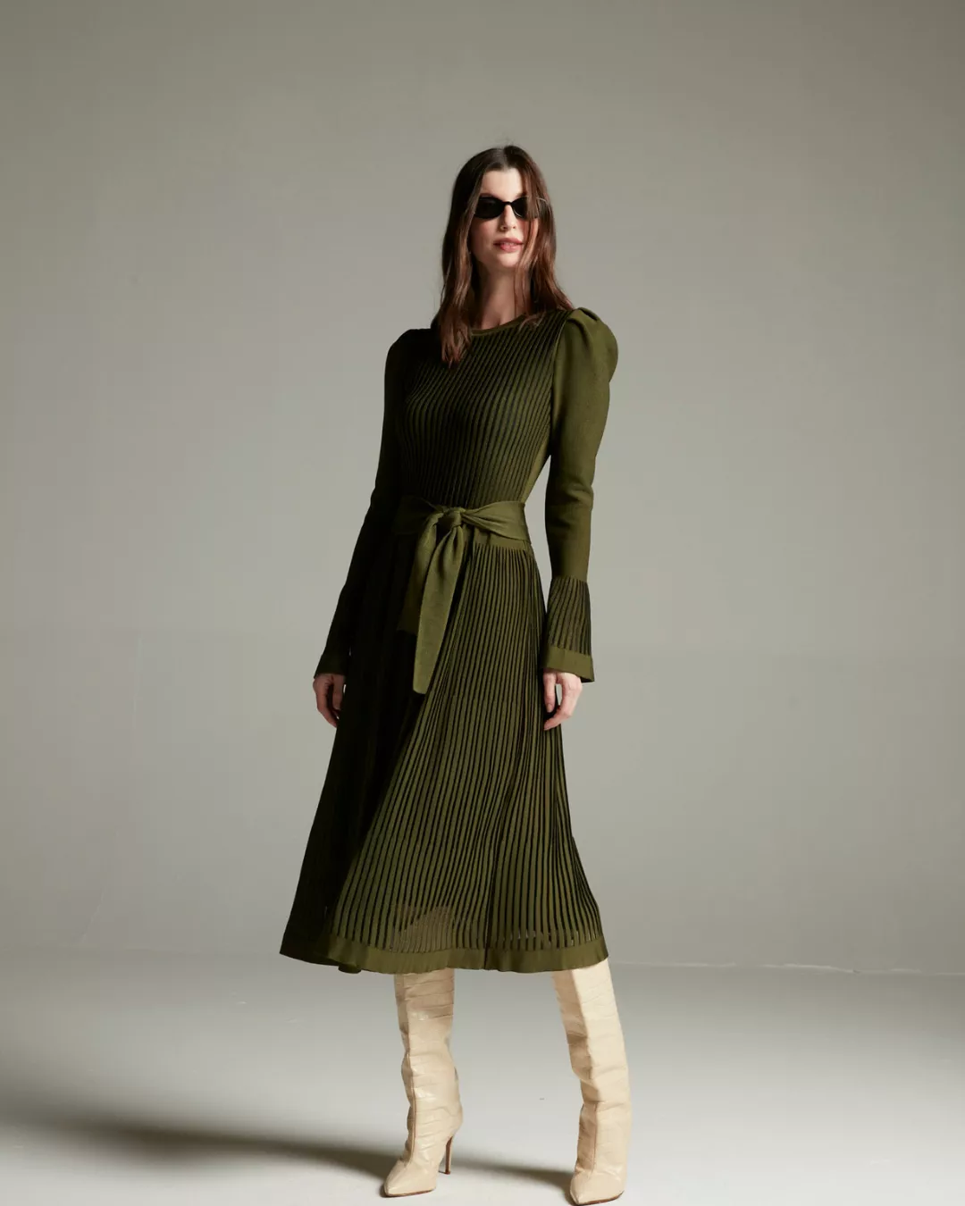 Vestido Moscou Verde Oliva- - Maria Pavan