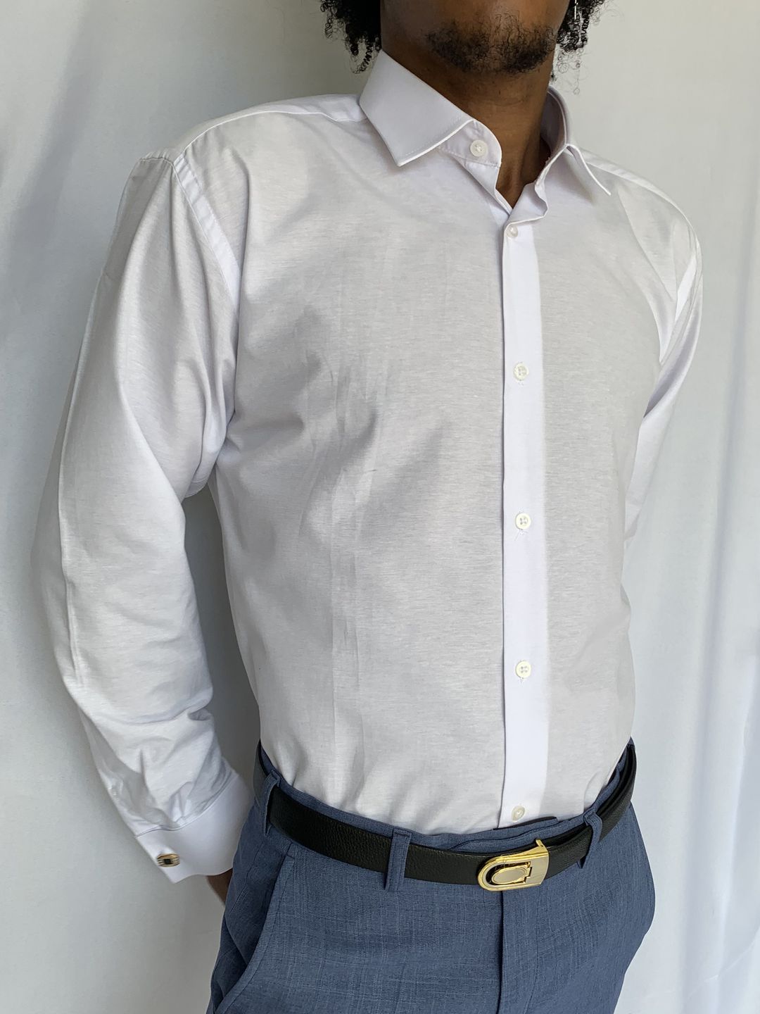 Camisa Social Branca slim Punho Duplo - Roberto Alfaiate | Trajes fino sob medida