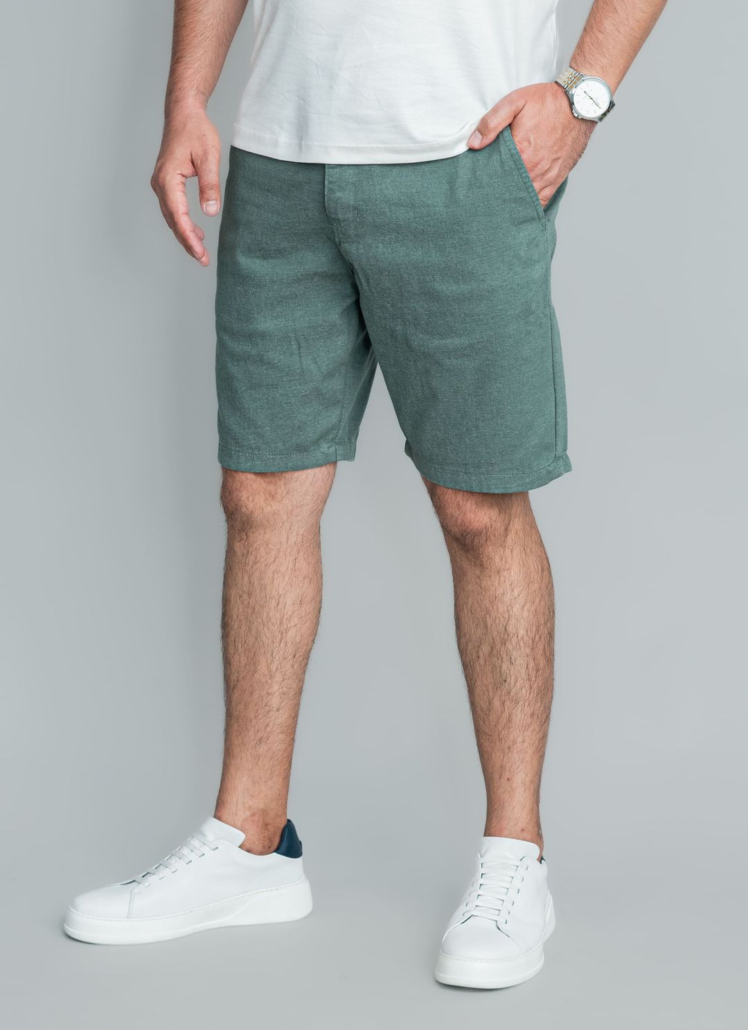 Bermuda Sarja Stefano Verde Ol... - Stefano Store