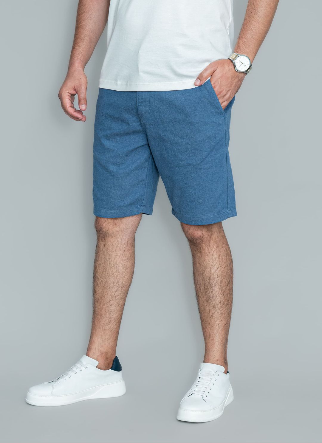 Bermuda Sarja Stefano Azul - Stefano Store