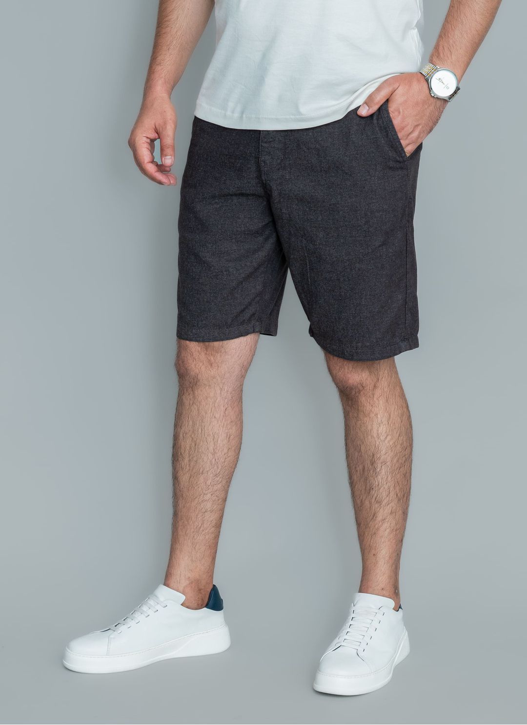 Bermuda Sarja Stefano Marrom E... - Stefano Store