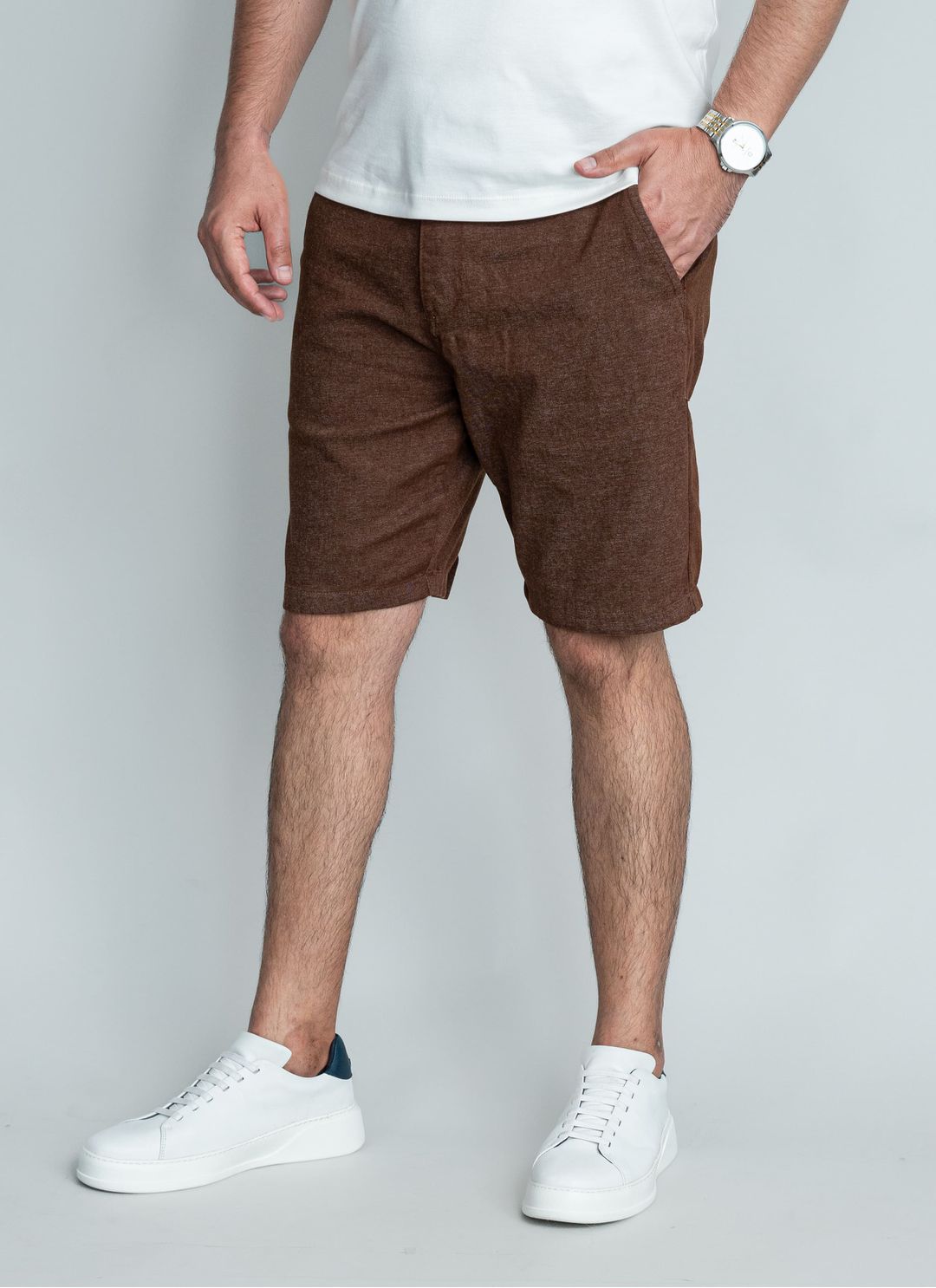 Bermuda Sarja Stefano Marrom C... - Stefano Store