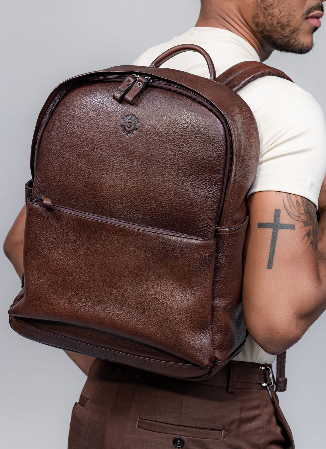 Mochila de Couro Cabernet Stef... - Stefano Store