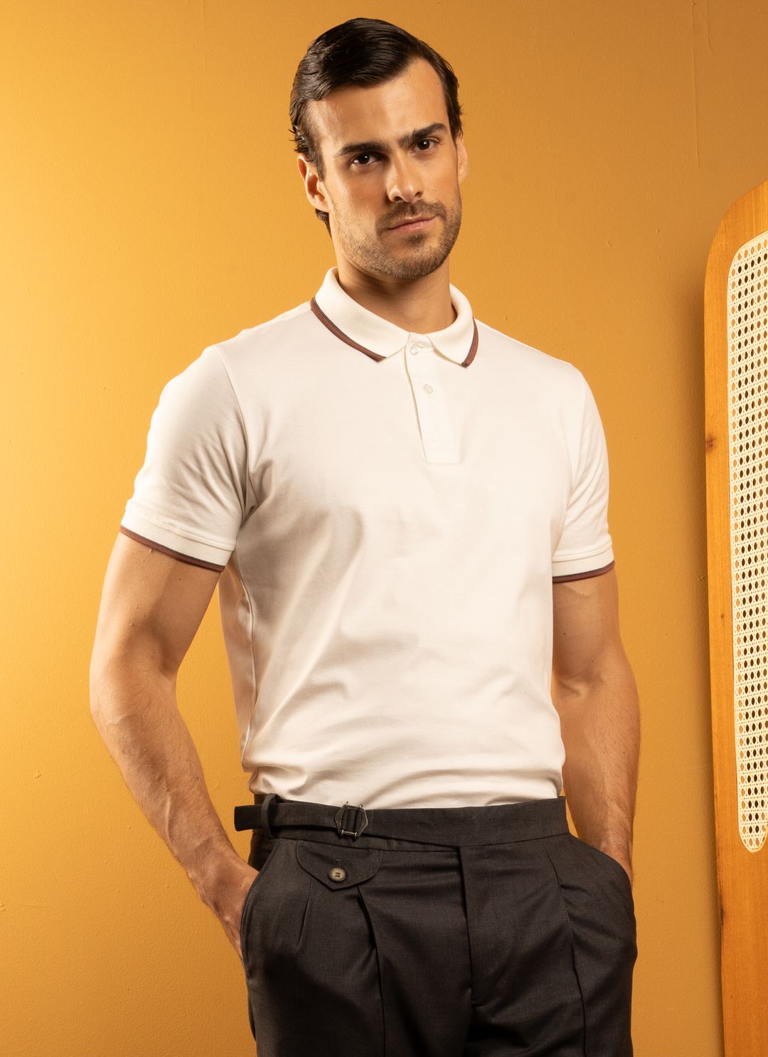 Polo Pima Dupla Stefano Off-Wh... - Stefano Store