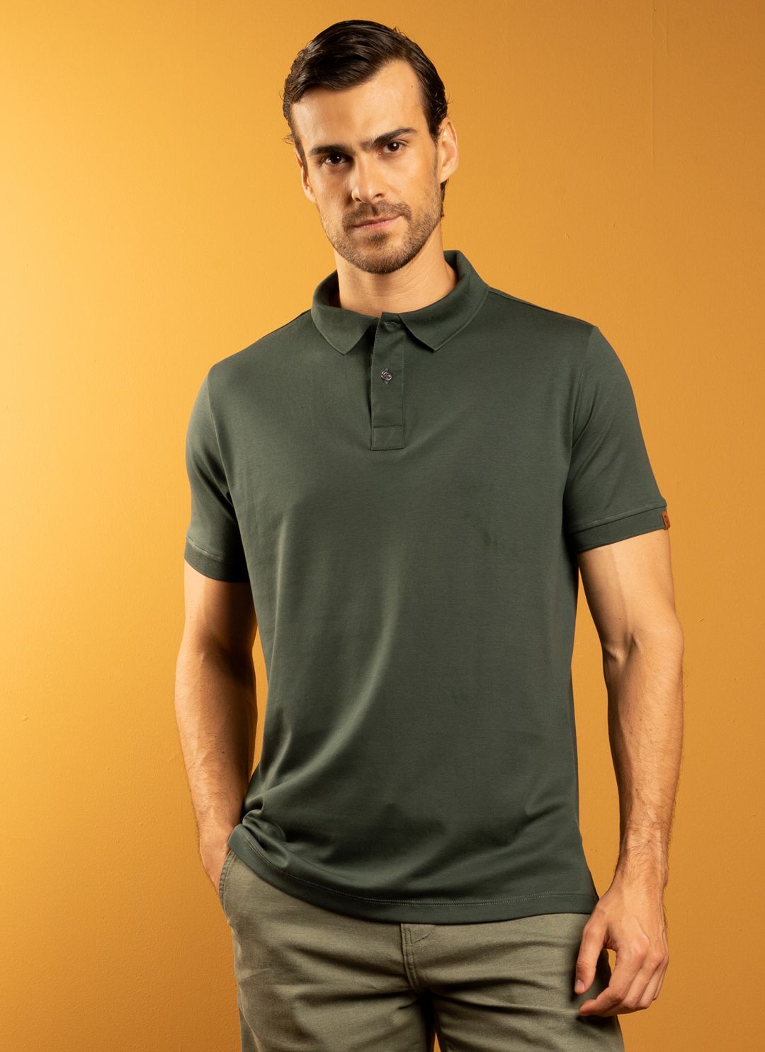 Polo Pima Duplo Stefano Verde ... - Stefano Store