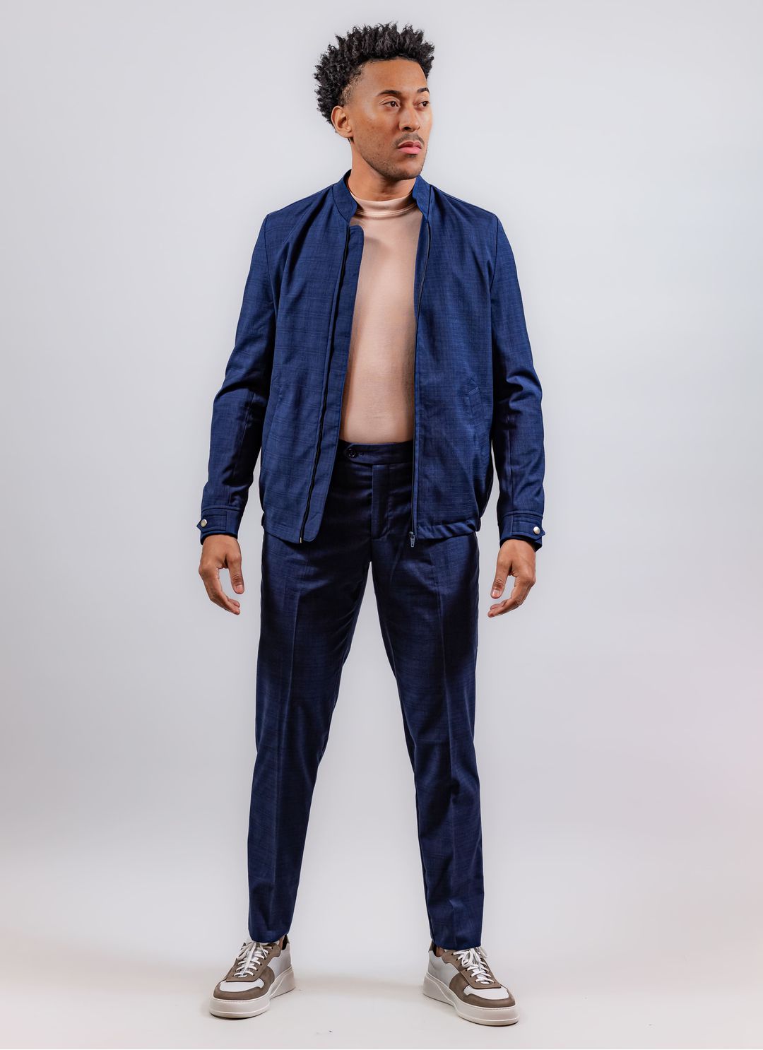 Conjunto Príncipe de Gales Azu... - Stefano Store