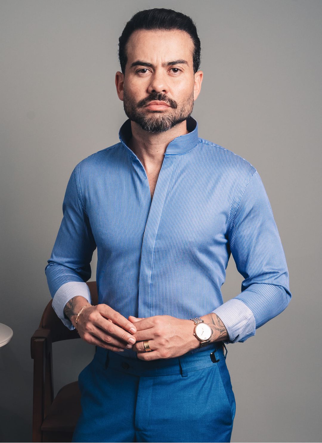 Camisa Stefano Gola Mao Listra... - Stefano Store