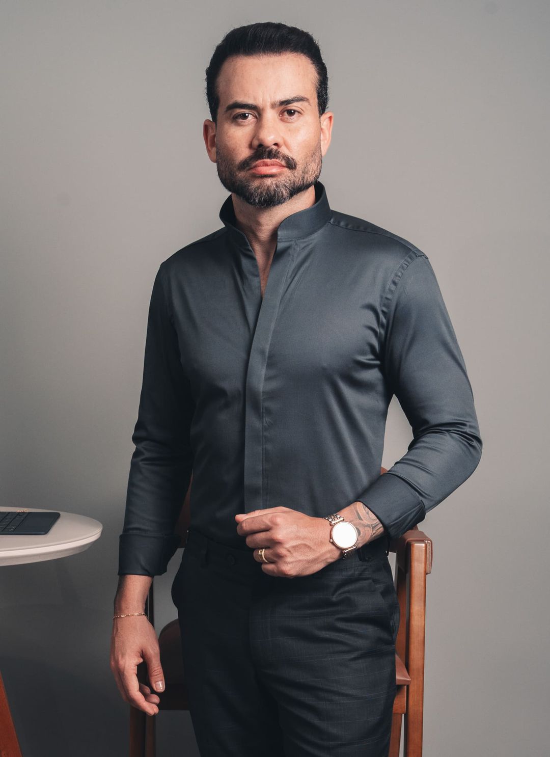 Camisa Stefano Gola Mao Chumbo - Stefano Store