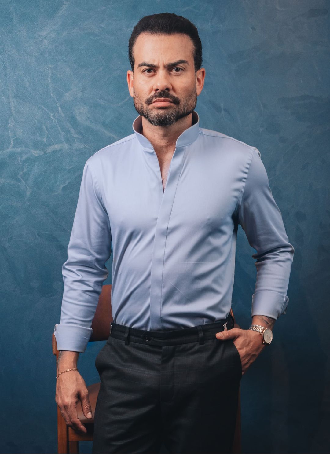 Camisa Stefano Gola Mao Azul B... - Stefano Store