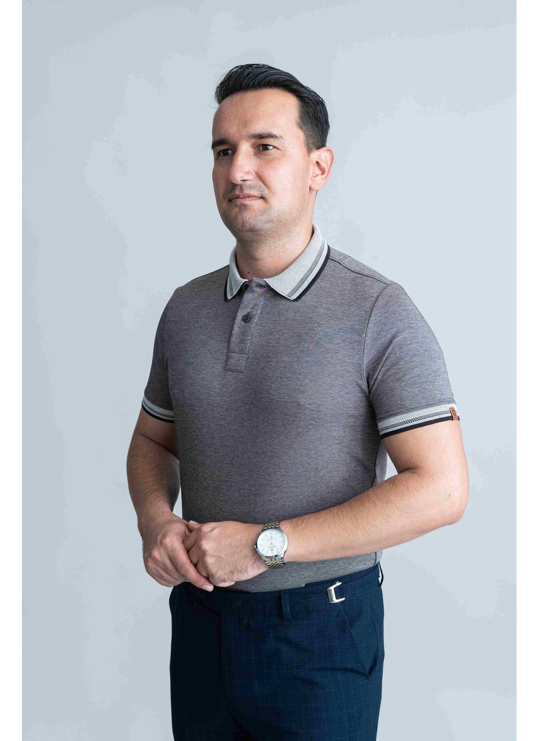 Polo Pima Tecnológica Cinza St... - Stefano Store