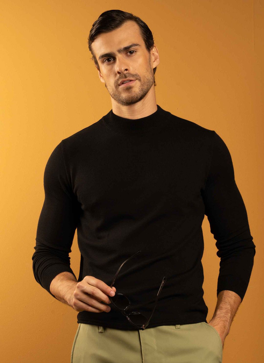 Suéter Gola Alta Stefano Preto - Stefano Store