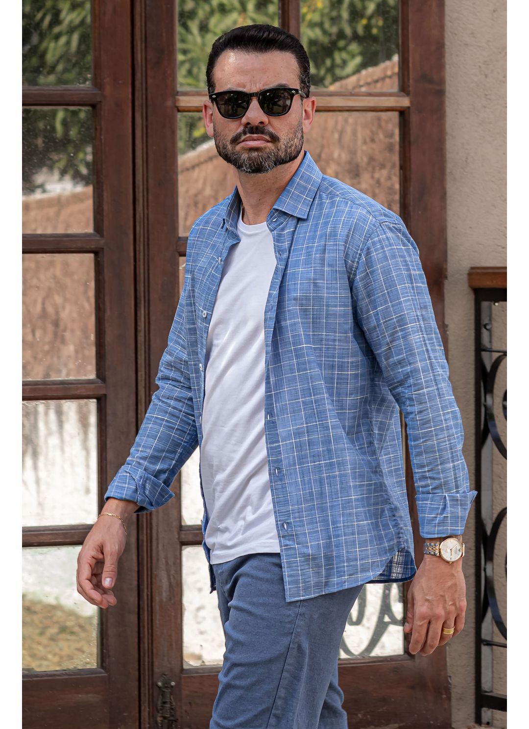 Camisa Stefano Cambraia Xadrez... - Stefano Store