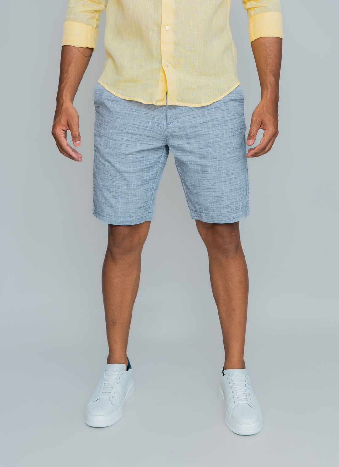 Bermuda Viscolinho Cinza Stefa... - Stefano Store