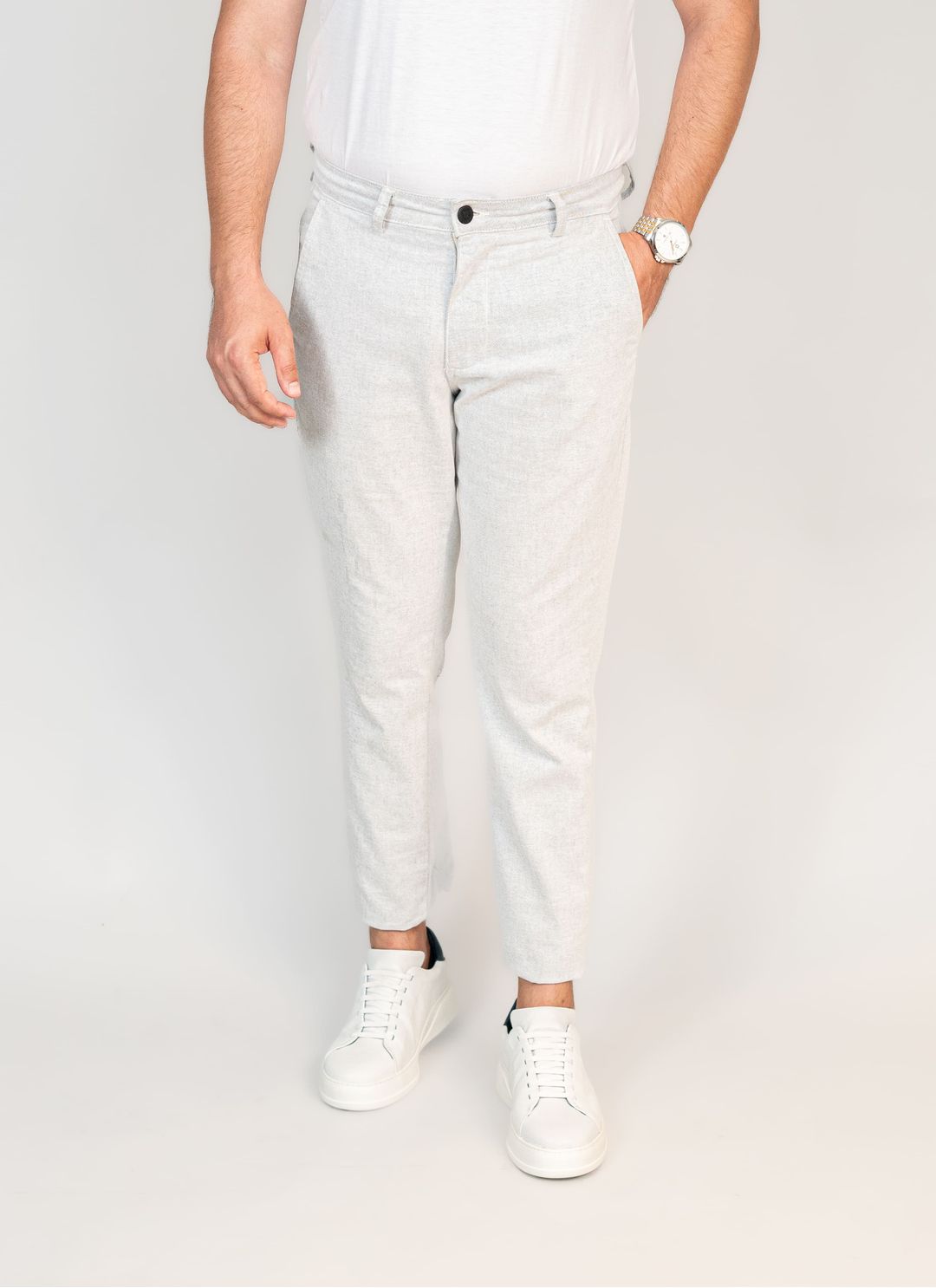 Calça Sarja Stefano Branco Mes... - Stefano Store