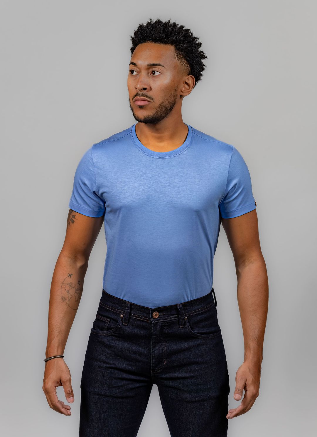 T-Shirt Pima Stefano Azul Clar... - Stefano Store