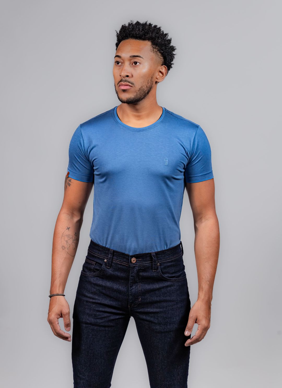 T-Shirt PIma Stefano Azul Petr... - Stefano Store