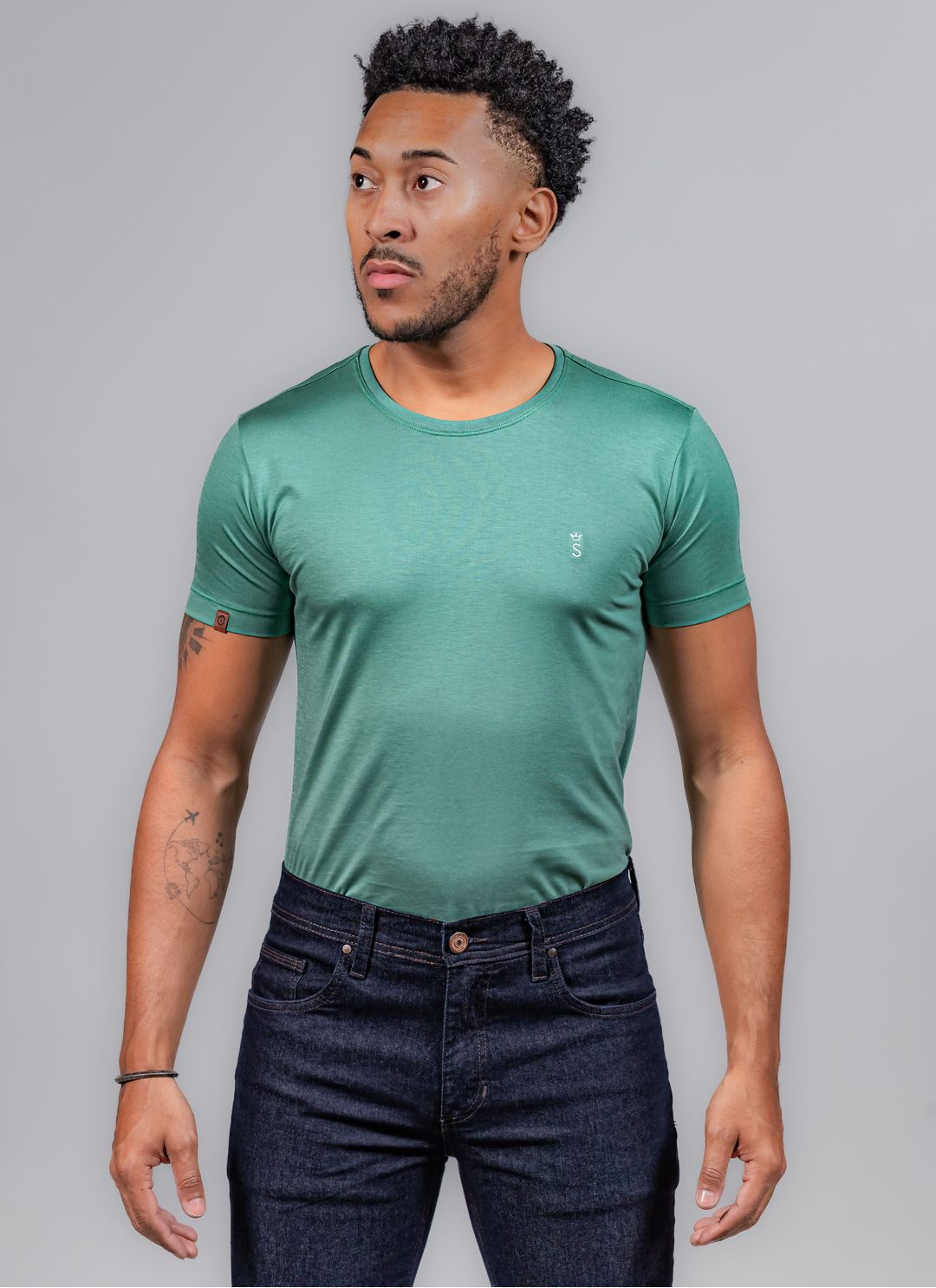 T-Shirt Pima Stefano Verde Cla... - Stefano Store