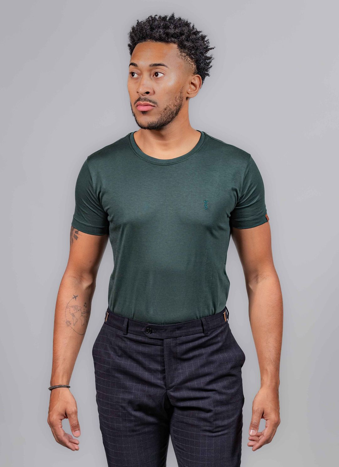 T-Shirt Pima Stefano Verde Mil... - Stefano Store