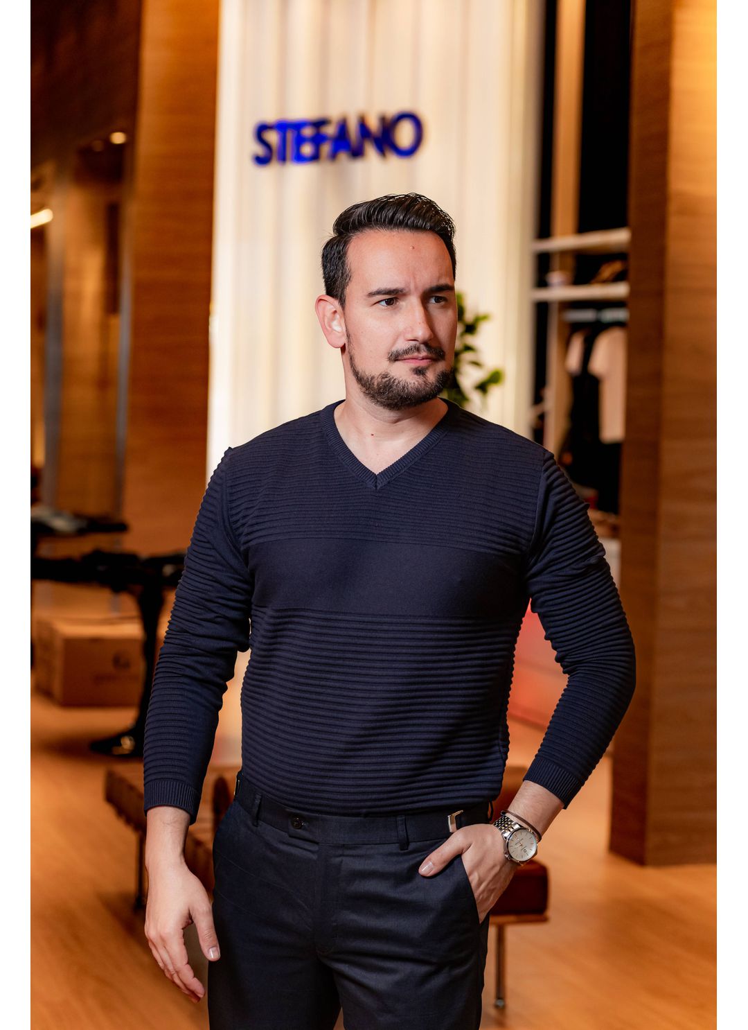 Tricot Trabalhado Preto - Stefano Store