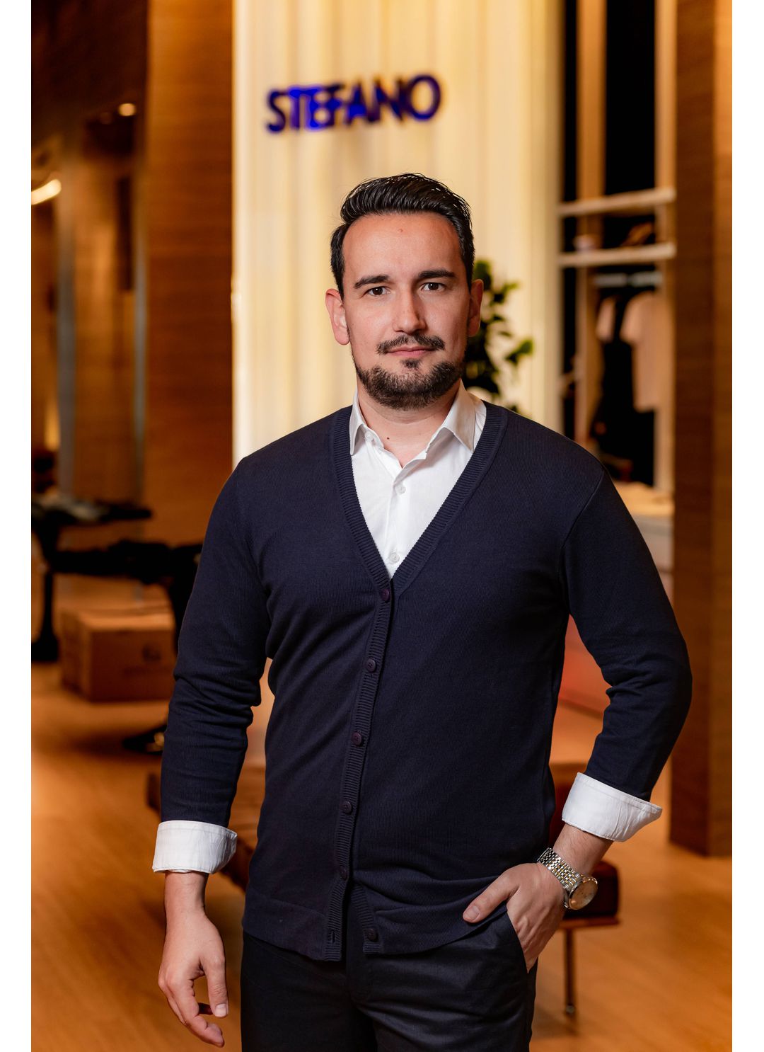 Cardigã Stefano Azul Marinho - Stefano Store