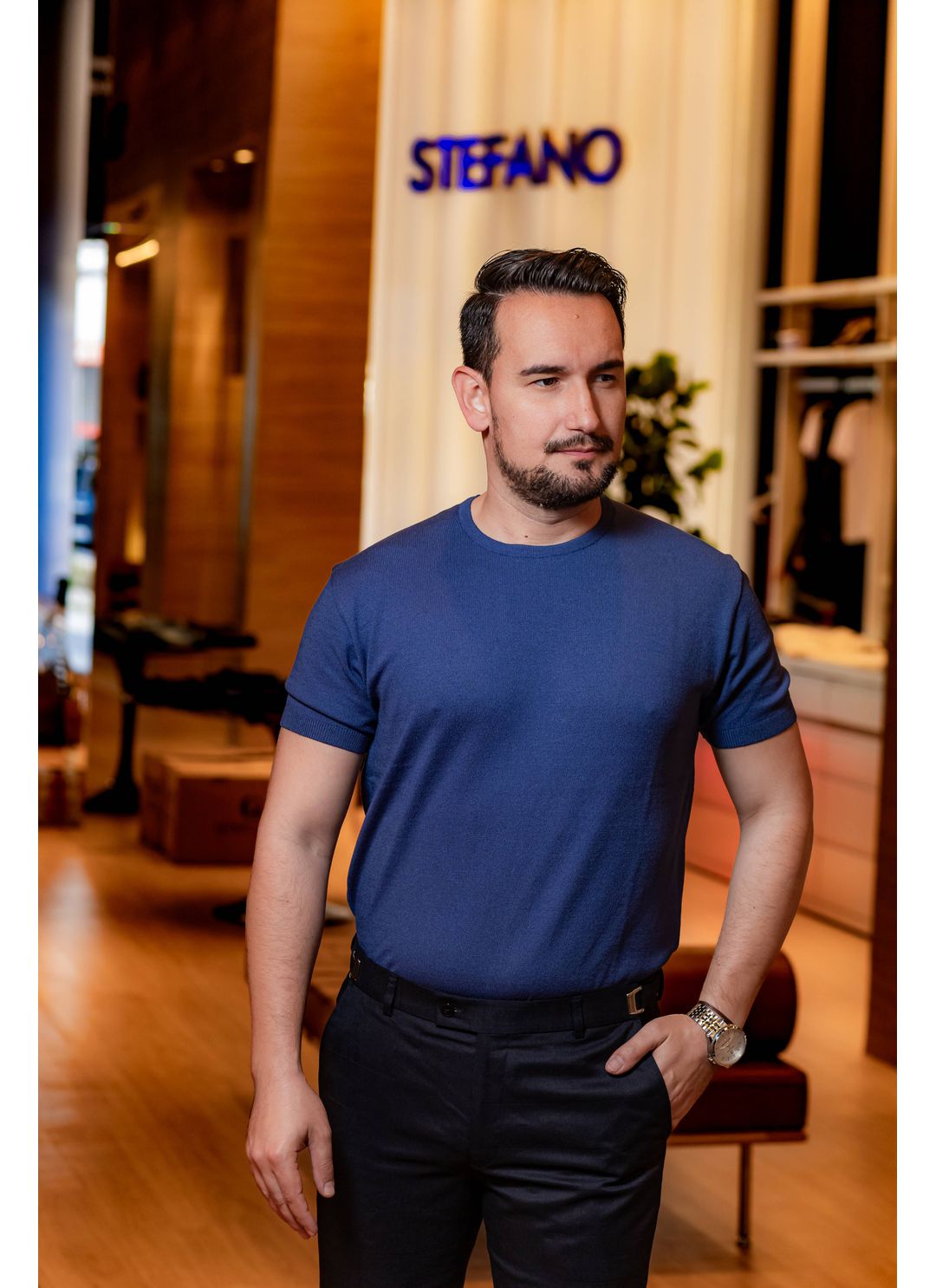 Tricot Shirt Azul Marinho - Stefano Store