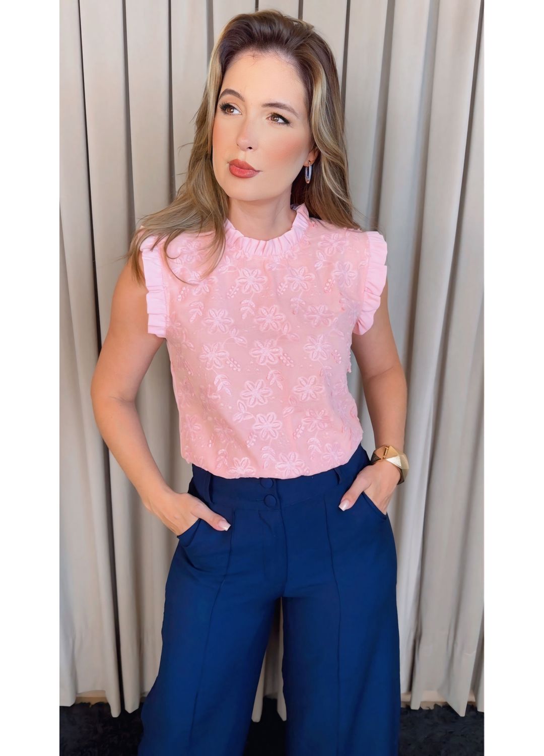 Blusa Feminina Em Lese 3D Delicada ... - D'Menina