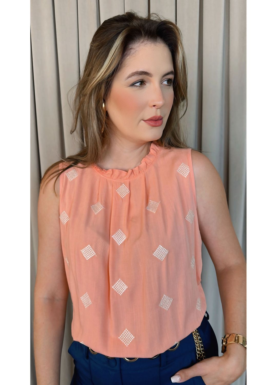Blusa Feminina Delicada Bordada - C... - D'Menina