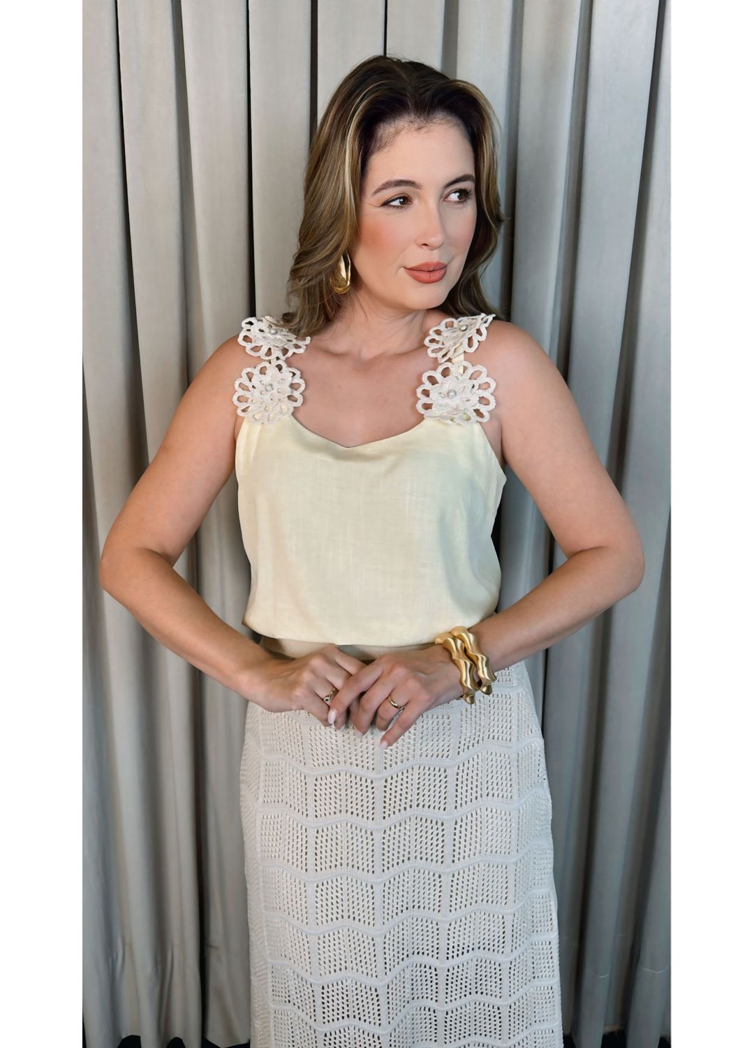 Regata Feminina Bordada Flor - Cod ... - D'Menina