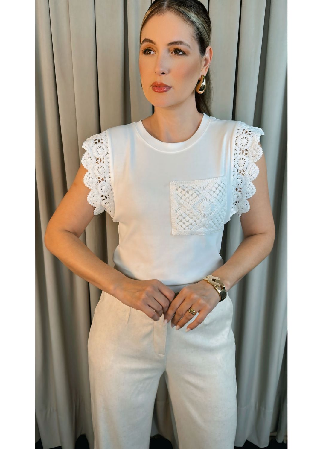 Regata Feminina Bordada - Cod 280 -... - D'Menina