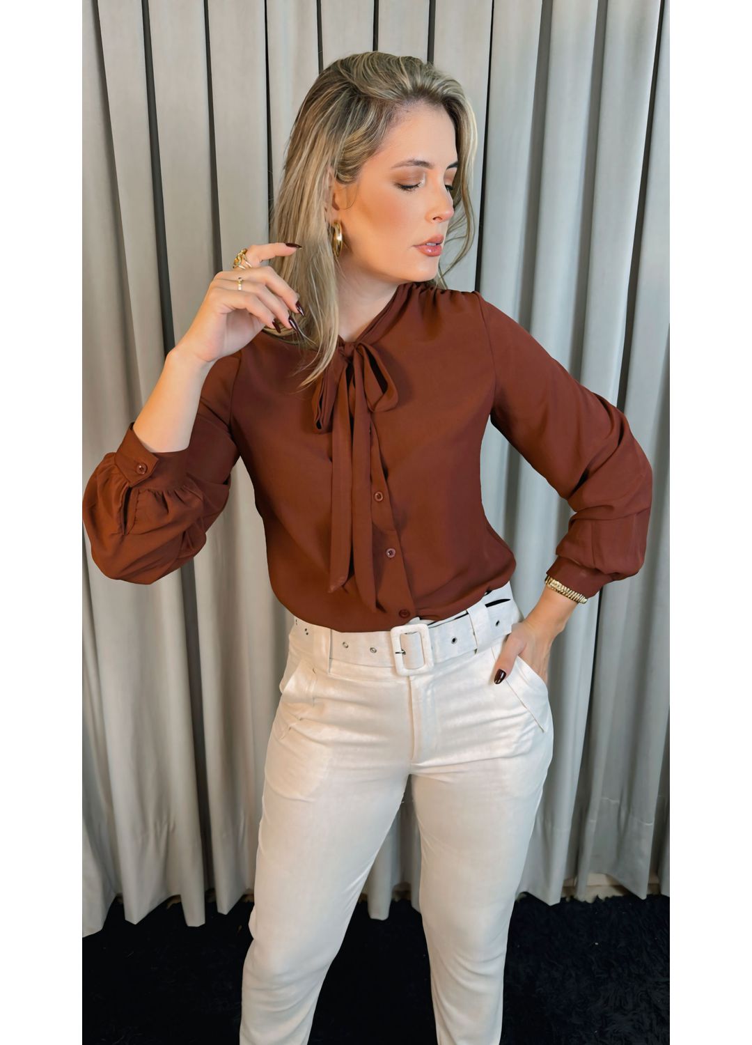Camisa Feminina Manga Longa - Cod: ... - D'Menina