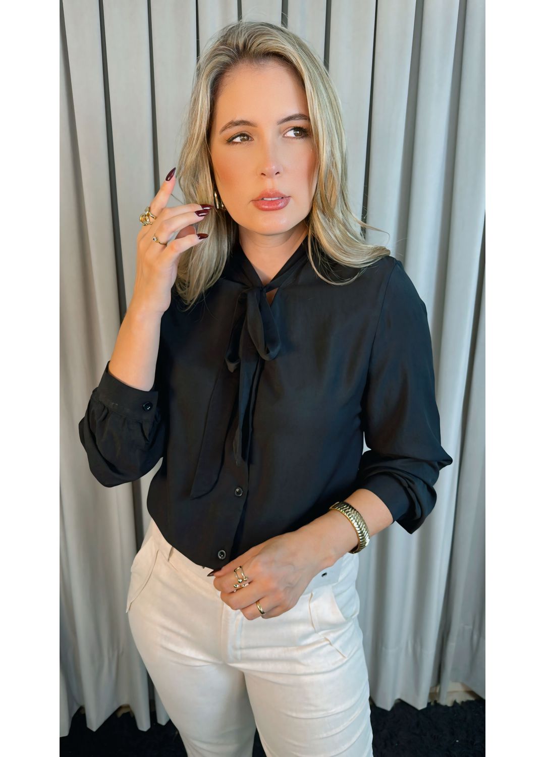 Camisa Feminina Manga Longa - Cod: ... - D'Menina