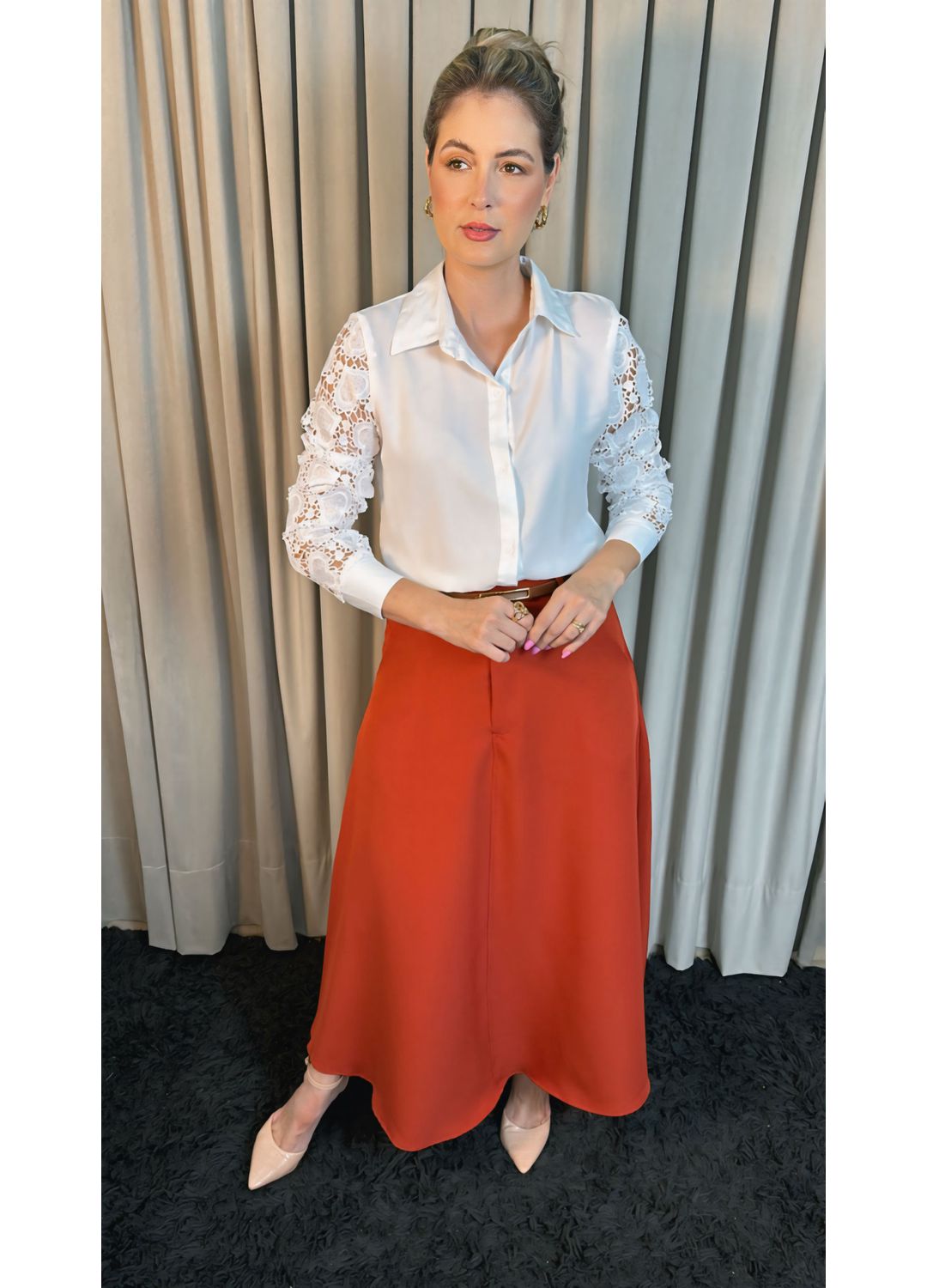 Camisa Manga Longa Feminina Manga B... - D'Menina