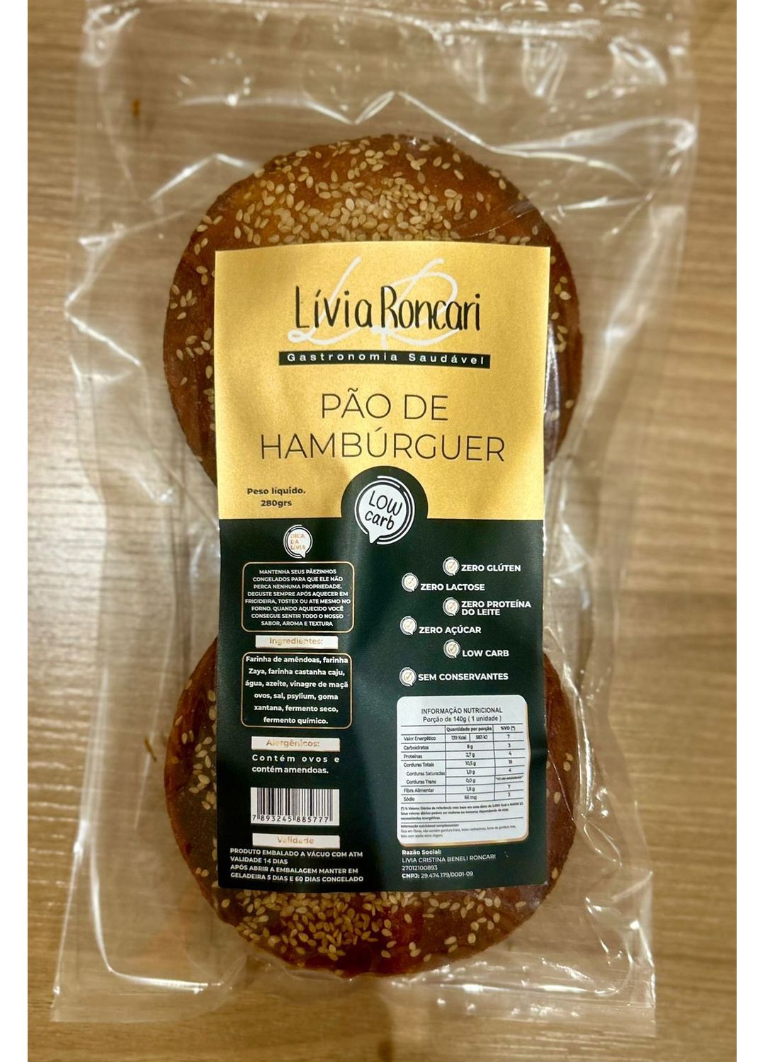 Pão De Hambúrguer Low Carb Zero Glúten/Zero Leite ... - Lívia Roncari Gastronomia Saudável