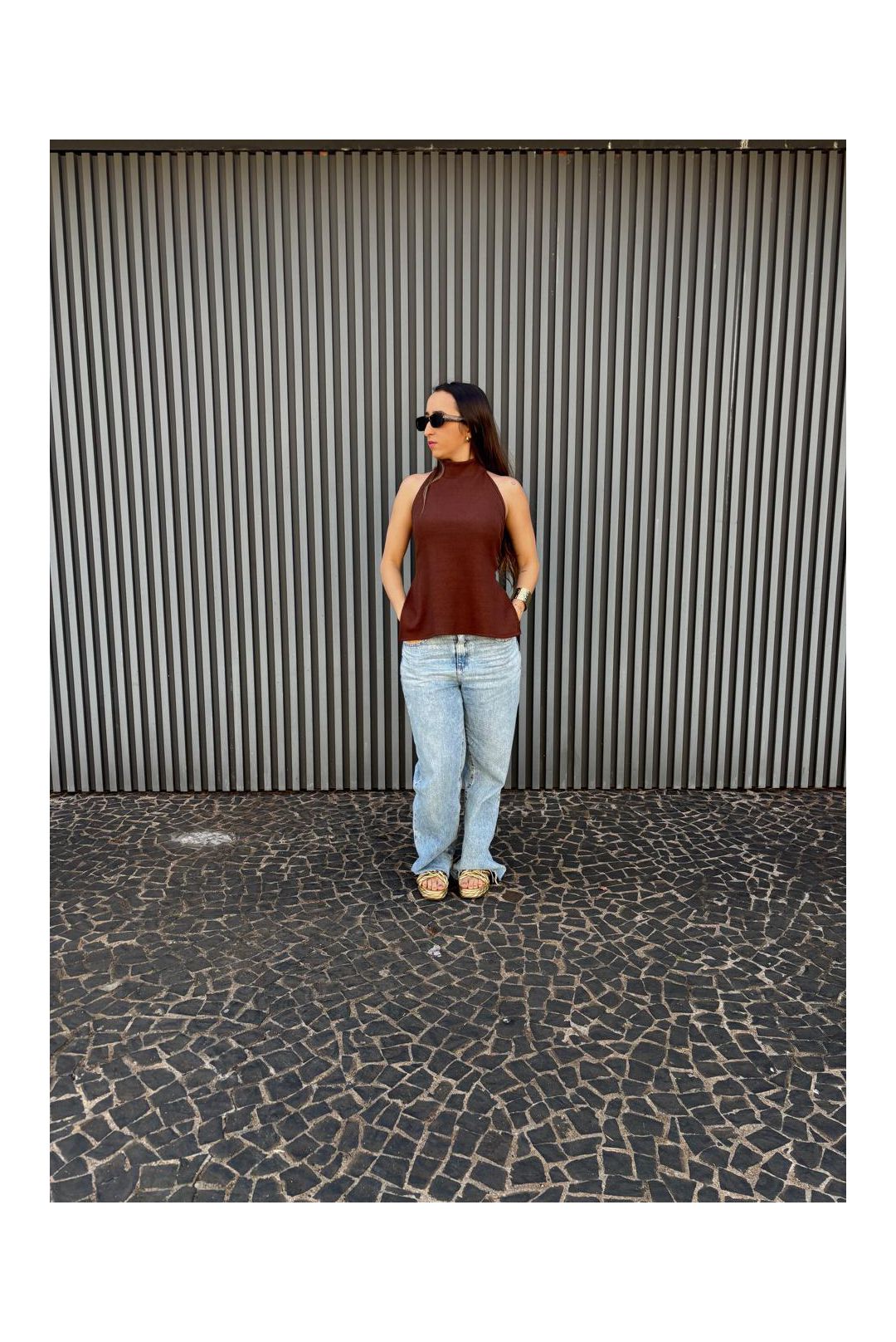 Blusa costa nua kyra marrom - Milla