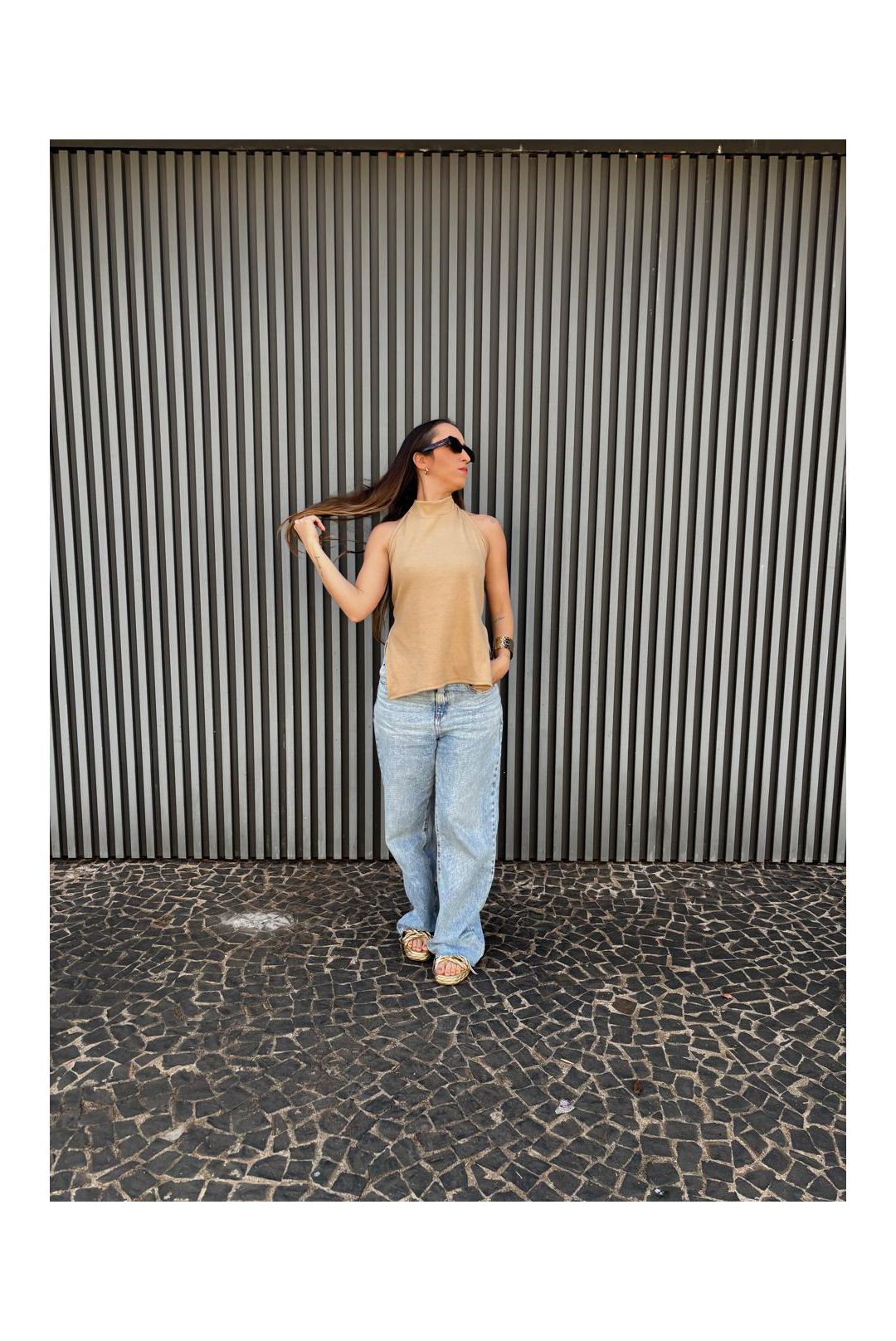Blusa costa nua kyra nude - Milla